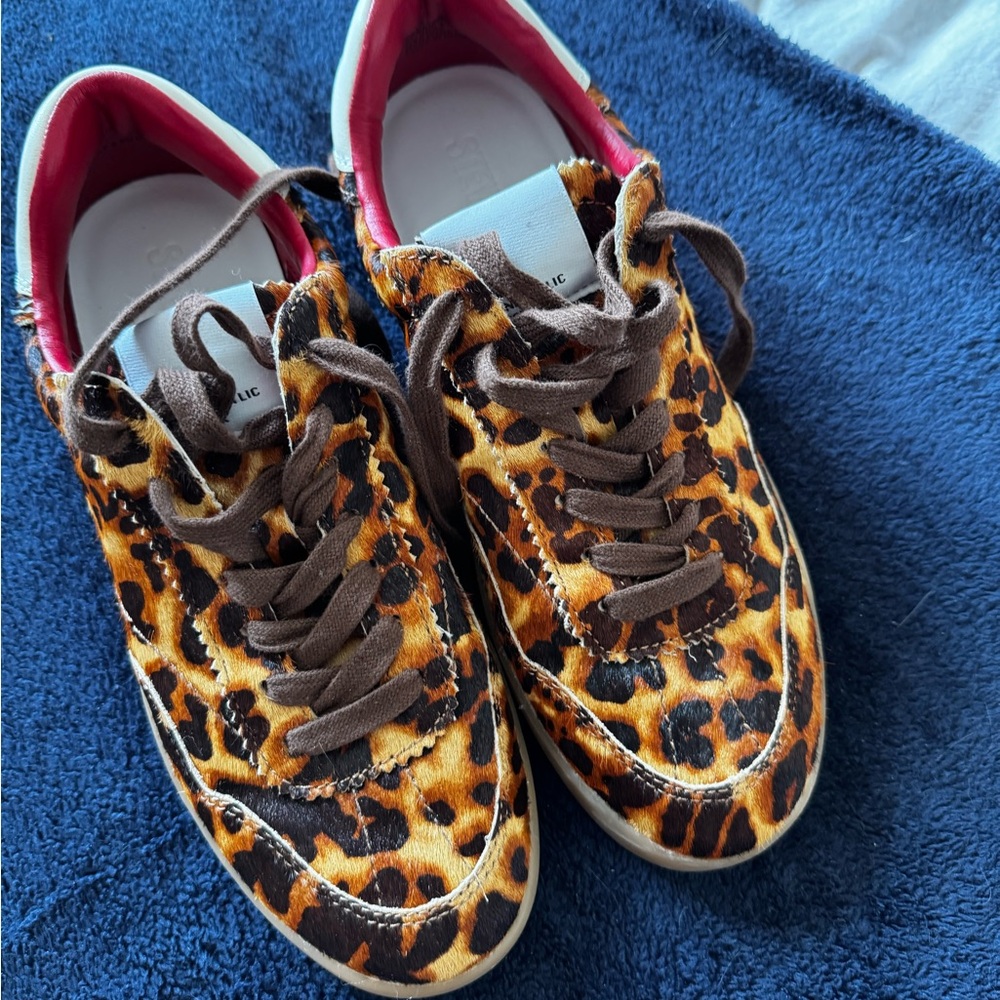 Steve Madden Leopard Print Sneakers with Brown Accents